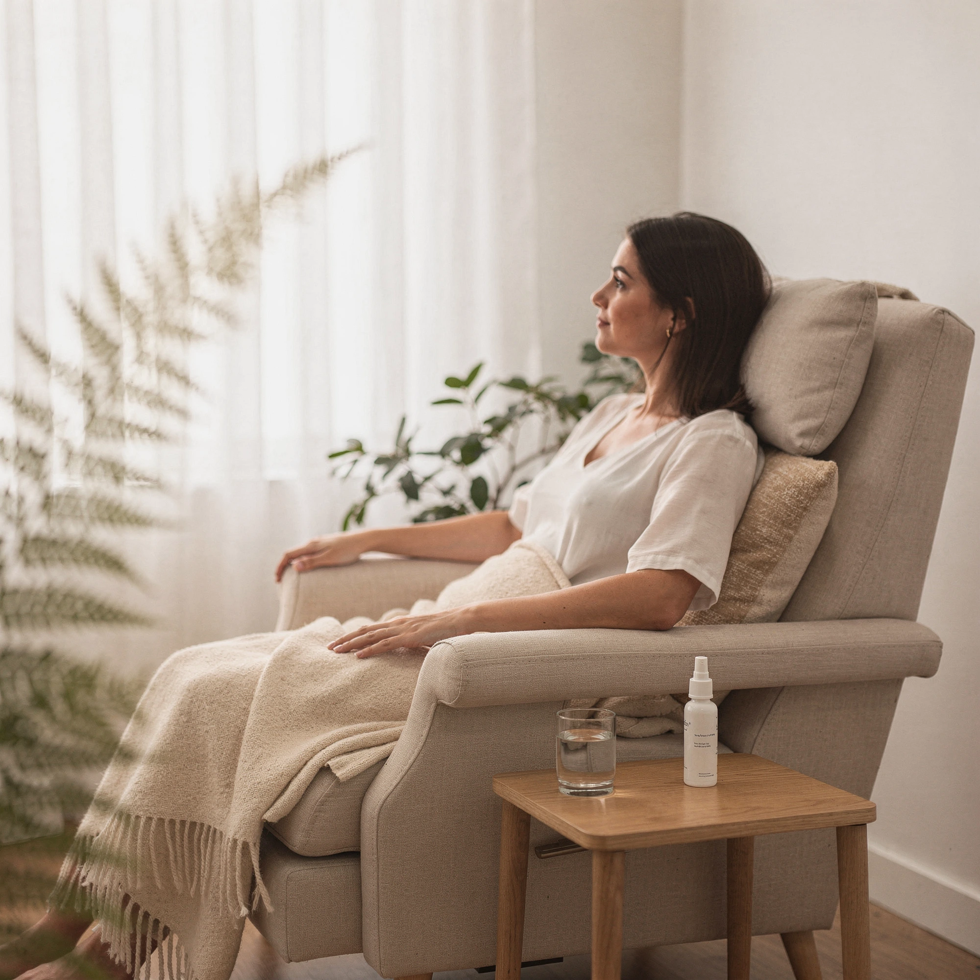 Patient relaxing in a recliner during a Spravato session near Belton, TX